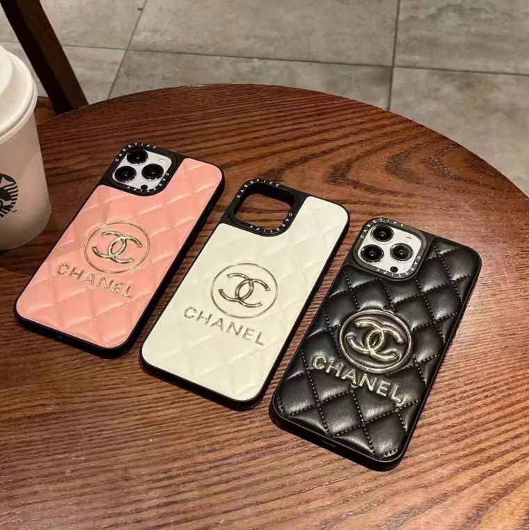 CHANEL Leather case iPhone 15 14 13 12 Pro Max CC-2